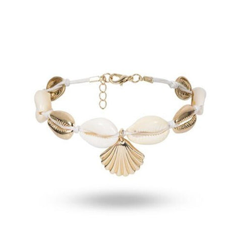 Seashell Beach Fashion Folk Style Women Anklet - Golden