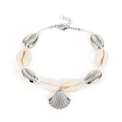 Seashell Beach Fashion Folk Style Women Anklet - Silver