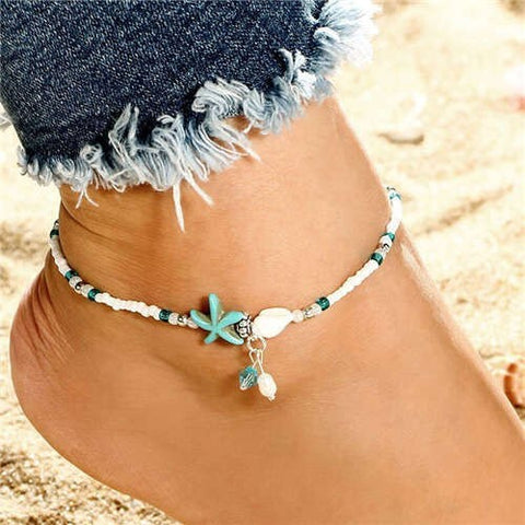 Seashell and Starfish Pendants Ocean Fashion Women Anklet