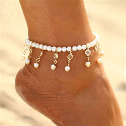 Pearl Fashion Tassel Design Unique Women Anklet