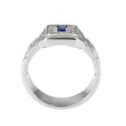 TK3771 - High polished (no plating) Stainless Steel Ring with Synthetic in Montana